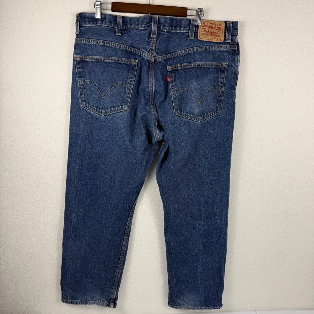 Levis 505 Regular Fit‎ Mens Blue Jeans Straight Leg Medium Wash 40x30 Cotton